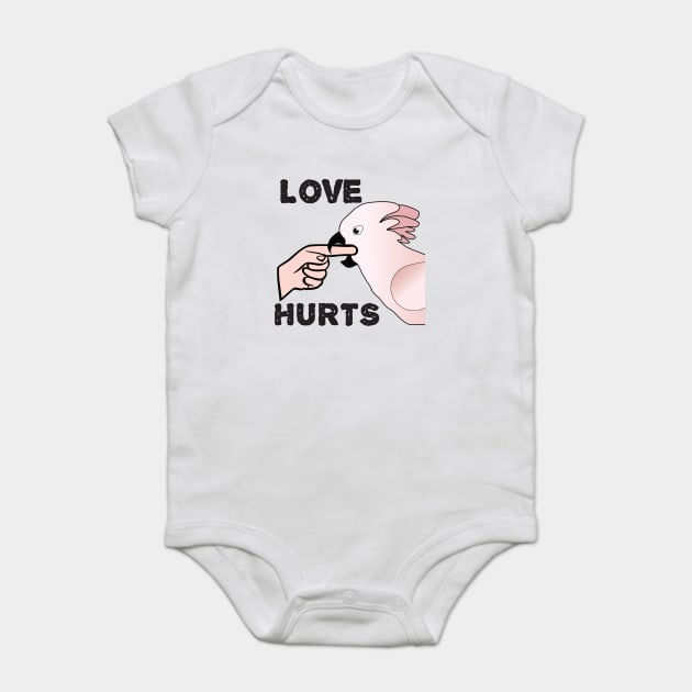 Love Hurts - Moluccan Cockatoo Parrot Baby Bodysuit by Einstein Parrot